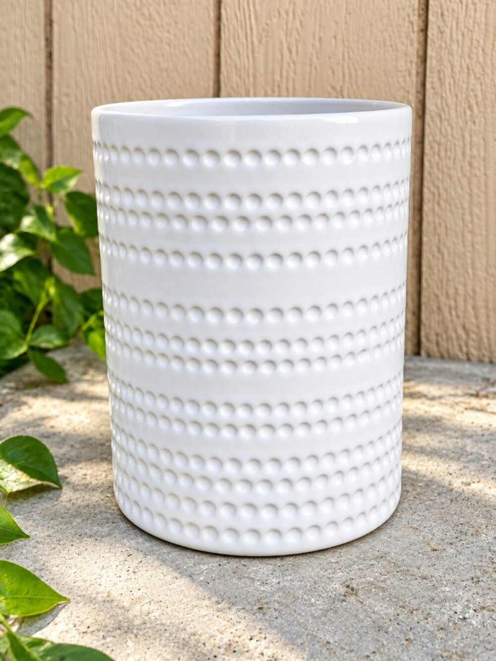 Urban Trends Ceramic Round Jar Dotted Pressed Design Decorative Home Decor